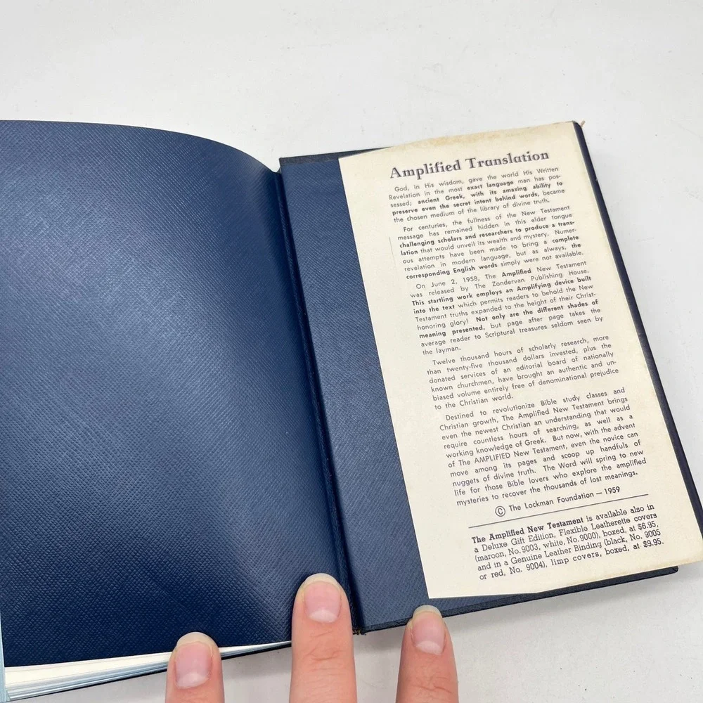 Zondervan The Amplified New Testament Hardcover Vintage 21st Edition Navy Blue